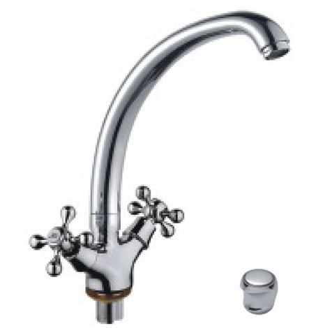 смеситель кухня D-Lin 1/2" высокий излив, керамика крест (D153811) арт.033828