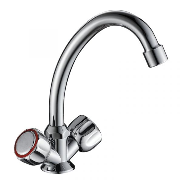 смеситель кухня Gota Rocio 1/2" керамика, круглый излив 20см. крепеж гайка "Orio" G342310