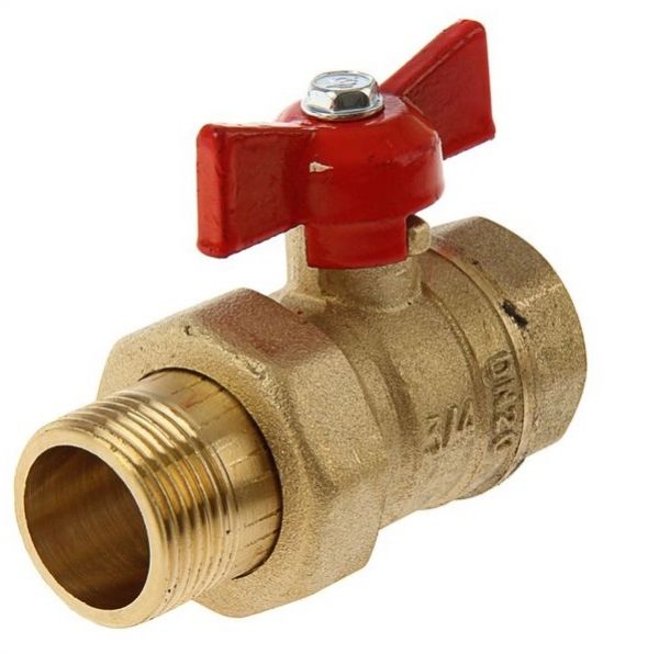 ГАЛЛОП стандарт шаровой кран Ду 20 (3/4") с американкой PN-40 (ручка бабочка) 11Б27П1 арт.