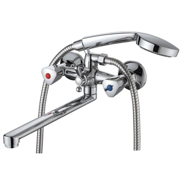 смеситель ванна Ammore (D-Lin) 1/2" керамика треугольник, плоский излив 30см, (A4584-F) арт. 059368