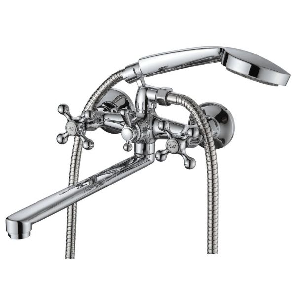 смеситель ванна Ammore (D-Lin) 1/2" керамика крест, плоский излив 30см, (A4584-F) арт. 059367