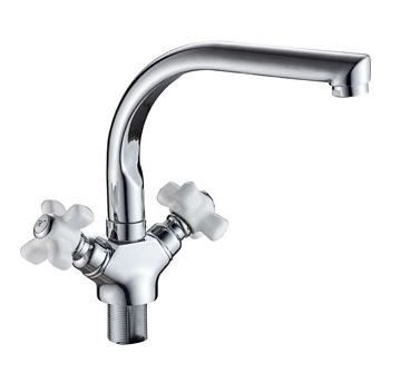 смеситель кухня Gota Rocio 1/2" керамика, изогнутый излив 20см. крепеж гайка "Blanes" G322410
