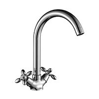 смеситель кухня "Decoroom" 1/2" крест керамика, высокий излив 18см. арт.DR48028